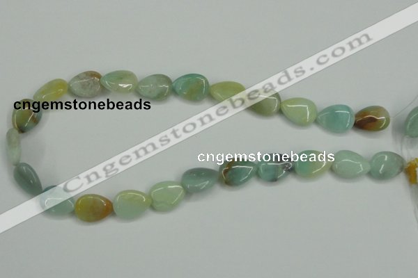 CAM116 15.5 inches 13*18mm flat teardrop amazonite gemstone beads