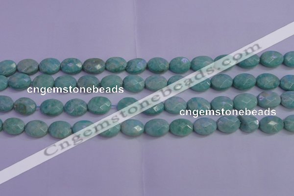CAM1203 15.5 inches 10*14mm faceted oval Russian amazonite beads