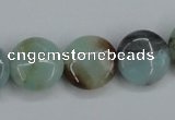 CAM122 15.5 inches 16mm flat round amazonite gemstone beads