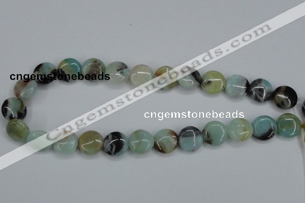 CAM122 15.5 inches 16mm flat round amazonite gemstone beads