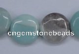 CAM123 15.5 inches 20mm flat round amazonite gemstone beads