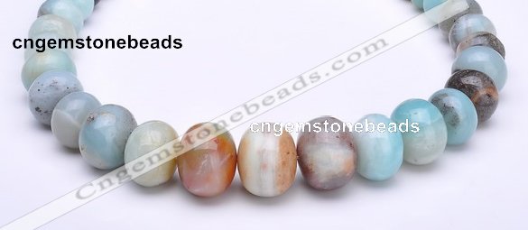 CAM14 15.5 inch different sizes roundel natural amazonite beads