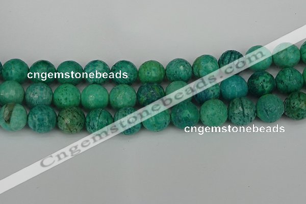 CAM1406 15.5 inches 16mm faceted round Russian amazonite beads