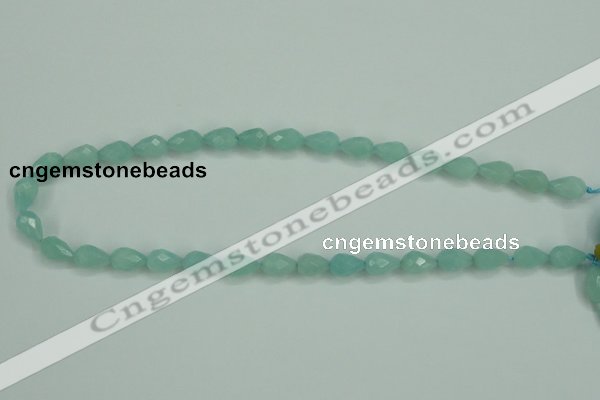 CAM141 15.5 inches 8*12mm faceted teardrop amazonite gemstone beads