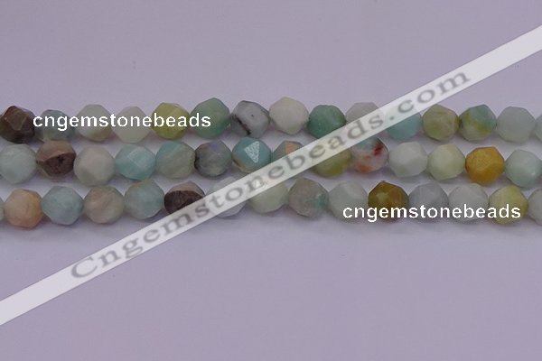 CAM1414 15.5 inches 12mm faceted nuggets amazonite gemstone beads