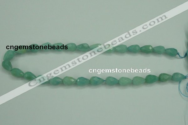 CAM142 15.5 inches 10*14mm faceted teardrop amazonite gemstone beads