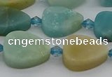 CAM1421 15.5 inches 11*16mm flat teardrop Chinese amazonite beads