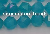 CAM1433 15.5 inches 10mm faceted nuggets dyed amazonite gemstone beads