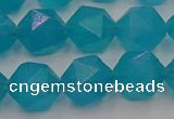 CAM1434 15.5 inches 12mm faceted nuggets dyed amazonite gemstone beads