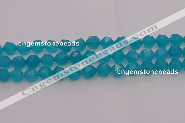 CAM1434 15.5 inches 12mm faceted nuggets dyed amazonite gemstone beads