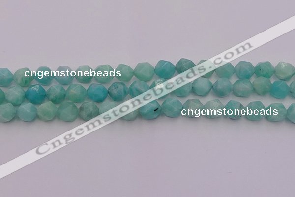 CAM1438 15.5 inches 10mm faceted nuggets amazonite gemstone beads