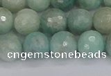 CAM1453 15.5 inches 10mm faceted round amazonite gemstone beads