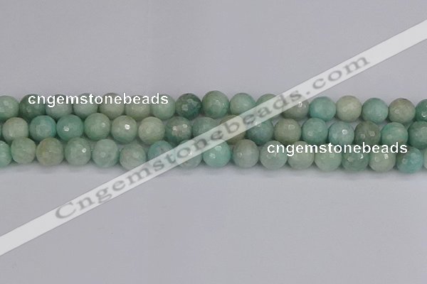 CAM1453 15.5 inches 10mm faceted round amazonite gemstone beads