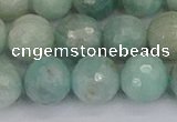 CAM1454 15.5 inches 12mm faceted round amazonite gemstone beads