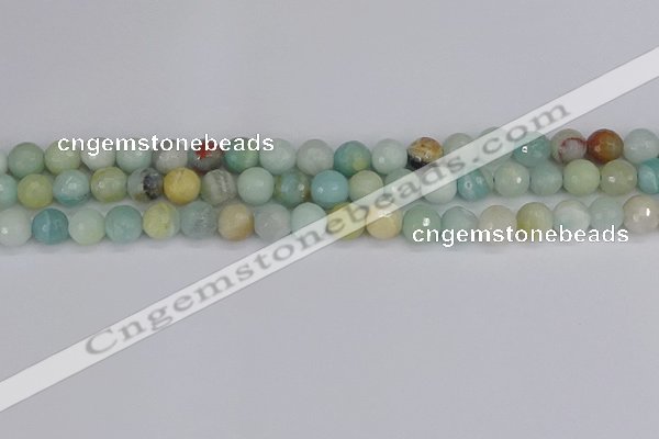 CAM1460 15.5 inches 8mm faceted round amazonite beads wholesale