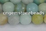 CAM1462 15.5 inches 12mm faceted round amazonite beads wholesale