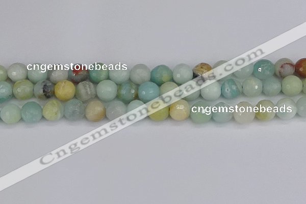 CAM1462 15.5 inches 12mm faceted round amazonite beads wholesale