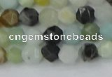 CAM1466 15.5 inches 6mm faceted nuggets black amazonite beads