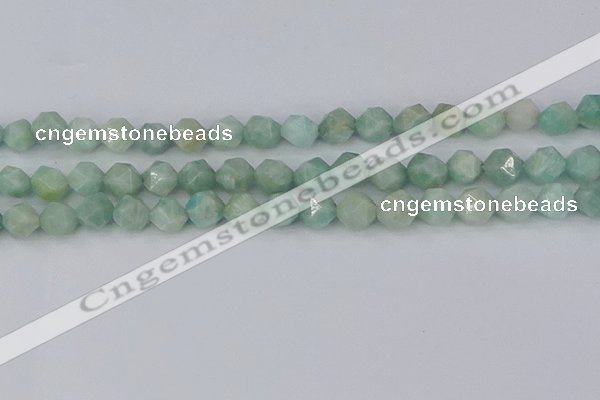 CAM1473 15.5 inches 8mm faceted nuggets Brazilian amazonite beads