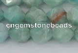 CAM1474 15.5 inches 10mm faceted nuggets Brazilian amazonite beads