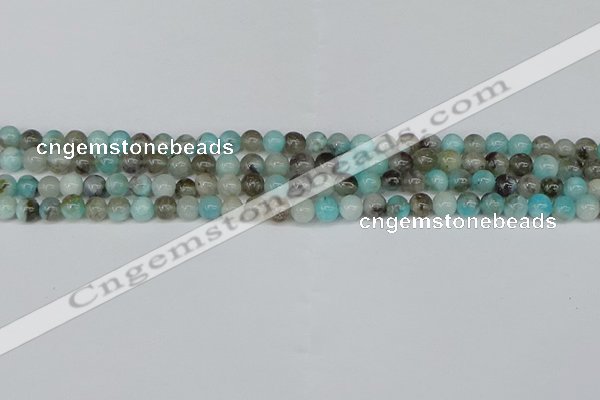 CAM1480 15.5 inches 4mm round Madagascar black amazonite beads