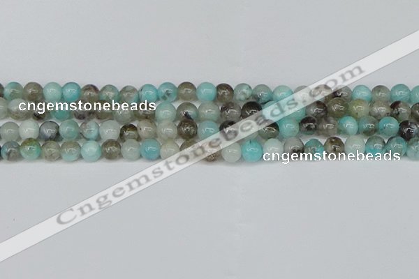 CAM1481 15.5 inches 6mm round Madagascar black amazonite beads