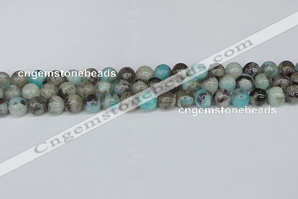 CAM1482 15.5 inches 8mm round Madagascar black amazonite beads