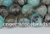 CAM1483 15.5 inches 10mm round Madagascar black amazonite beads