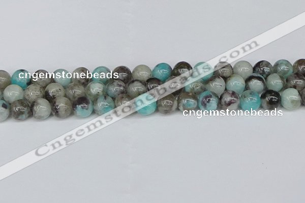 CAM1483 15.5 inches 10mm round Madagascar black amazonite beads