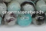 CAM1485 15.5 inches 14mm round Madagascar black amazonite beads