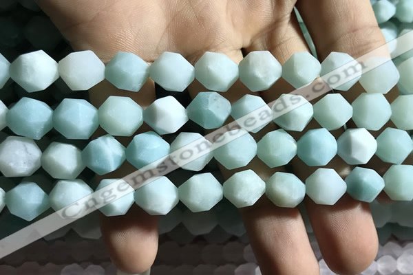 CAM1495 15.5 inches 10mm faceted nuggets amazonite beads wholesale