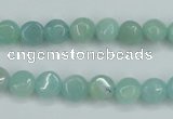 CAM151 15.5 inches 8mm flat round amazonite gemstone beads