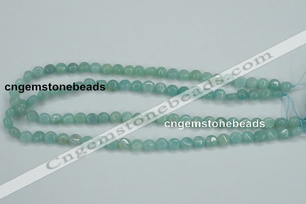 CAM151 15.5 inches 8mm flat round amazonite gemstone beads