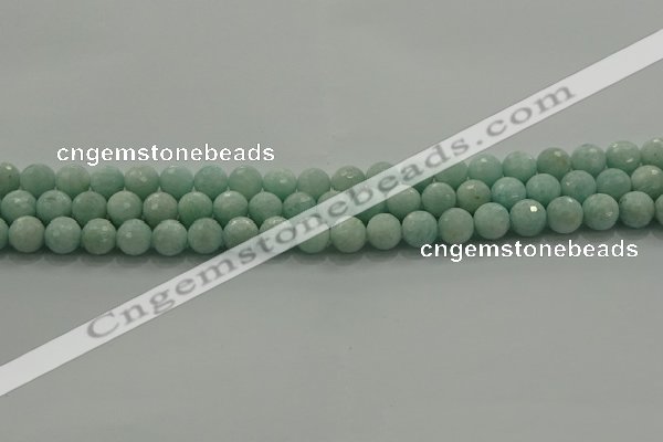 CAM1512 15.5 inches 8mm faceted round natural peru amazonite beads