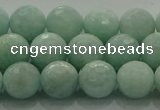 CAM1513 15.5 inches 10mm faceted round natural peru amazonite beads