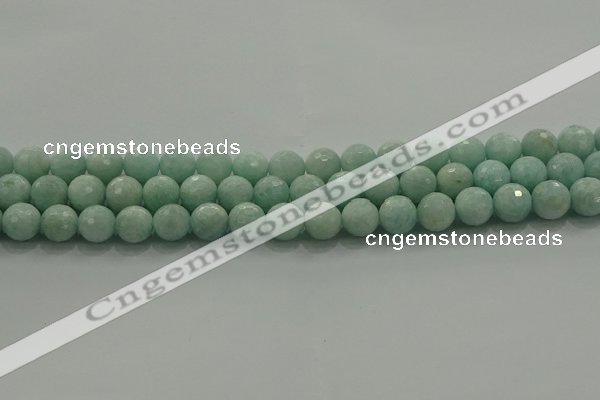 CAM1513 15.5 inches 10mm faceted round natural peru amazonite beads