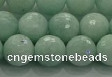 CAM1514 15.5 inches 12mm faceted round natural peru amazonite beads