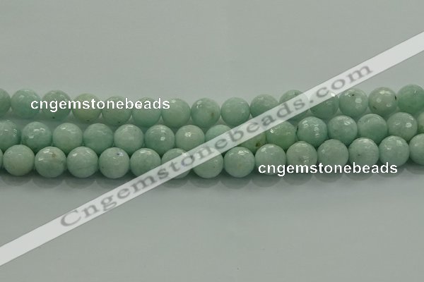 CAM1514 15.5 inches 12mm faceted round natural peru amazonite beads