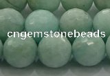 CAM1515 15.5 inches 14mm faceted round natural peru amazonite beads