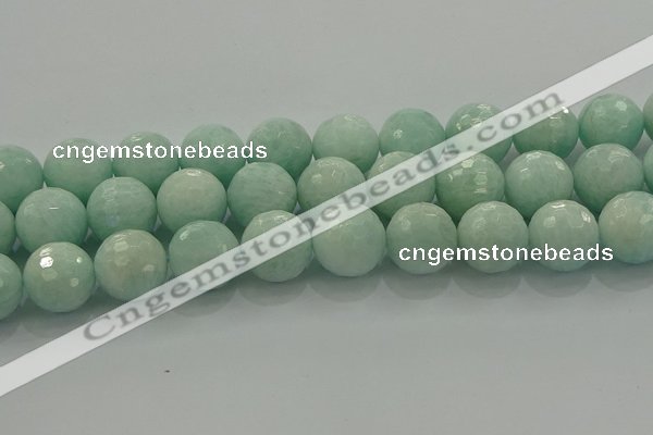 CAM1516 15.5 inches 16mm faceted round peru amazonite beads