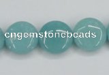 CAM152 15.5 inches 16mm flat round amazonite gemstone beads