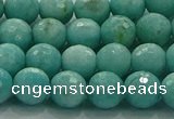 CAM1522 15.5 inches 8mm faceted round natural peru amazonite beads