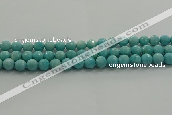 CAM1523 15.5 inches 10mm faceted round natural peru amazonite beads