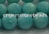 CAM1525 15.5 inches 14mm faceted round natural peru amazonite beads