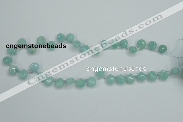 CAM153 9*11mm top-drilled flat teardrop amazonite gemstone beads