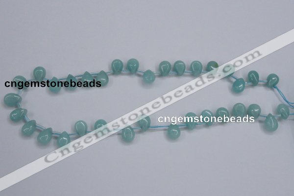 CAM154 8*12mm top-drilled flat teardrop amazonite gemstone beads