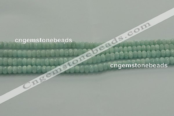 CAM1541 15.5 inches 4*6mm faceted rondelle peru amazonite beads