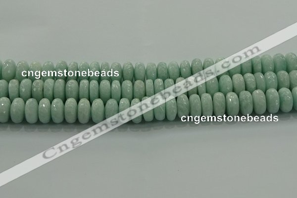 CAM1545 15.5 inches 8*14mm faceted rondelle peru amazonite beads