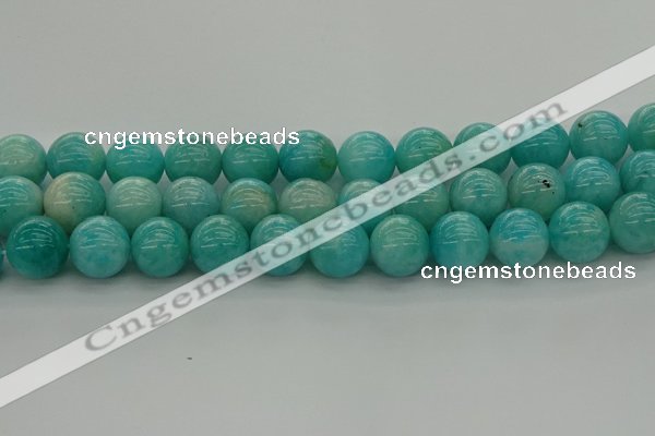 CAM1555 15.5 inches 14mm round natural peru amazonite beads