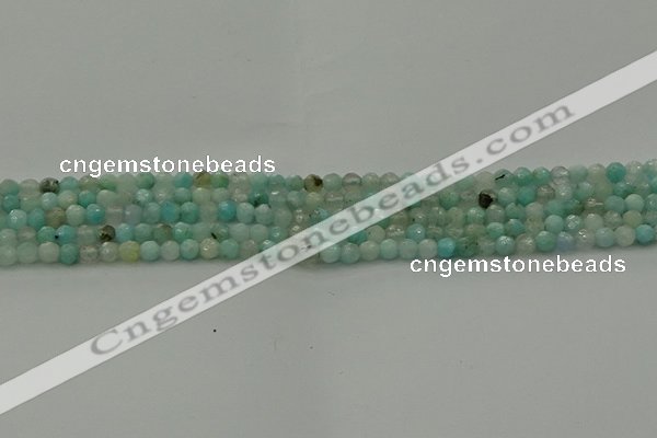 CAM1560 15.5 inches 4mm faceted round Russian amazonite beads